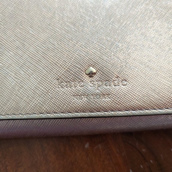 Kate Spade Foldover Wallet in Rose Gold Metallic - Picture 2 of 10